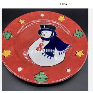Red Snowman Platter